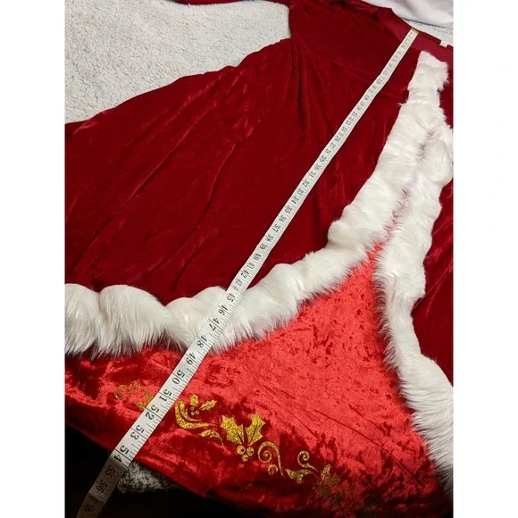 Mrs Santa Claus Velvet Costume Christmas Womens 4XL Hooded Belt Gloves New - Picture 7 of 16